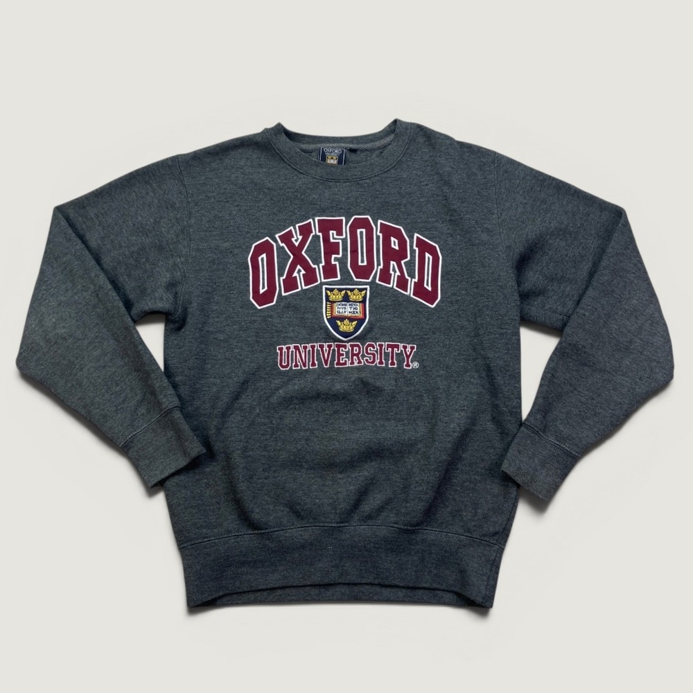 Oxford University Mens S Sweatshirt Gray Crewneck Graphic Logo Pullover